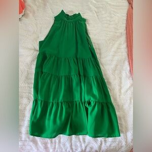 TCEC Vibrant Green Sleeveless Dress